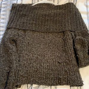 Thick green over the shoulder sweater